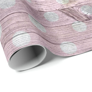 Papier Cadeau pois rose et blanc pois