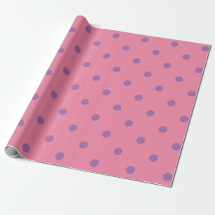 Papier Cadeau pois rose violet élégant