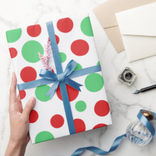 Papier Cadeau Pois rouges et verts de Noël