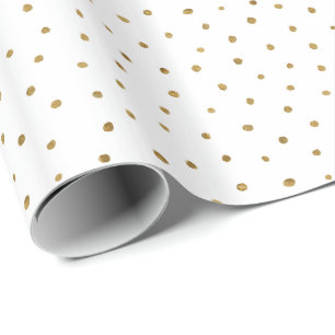 Papier Cadeau Pois tiré par la main d'or de Faux