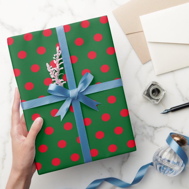 Papier Cadeau Pois verts (Cadeaux)