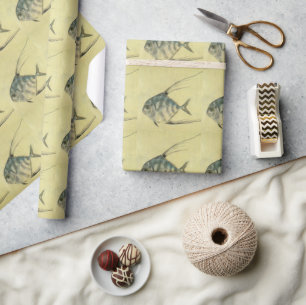 Papier Cadeau Poisson Alectis indicus, Carangue à trois épines v