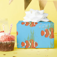 Poisson clown en bulles et algues