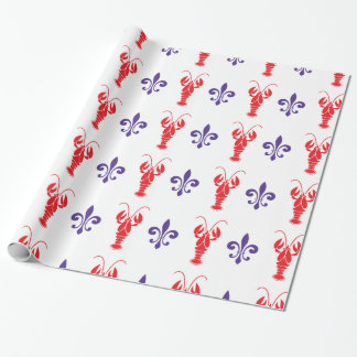 Papier Cadeau Poisson-crevette & Fleur de Lis Papier à enveloppe