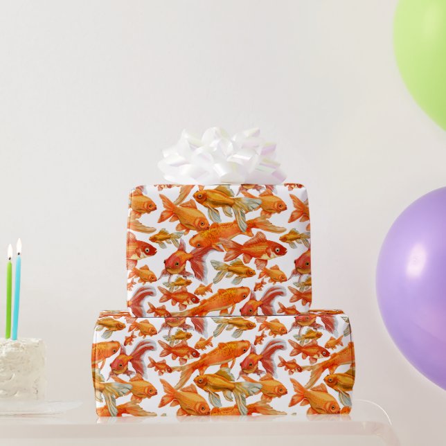Papier Cadeau Poisson d'or (Cadeaux de fête)
