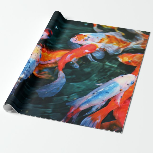 Papier Cadeau Poissons de Koi (Déroulé)