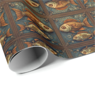 Papier Cadeau Poissons de vapeur 3 de 3 PP 572