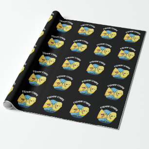 Papier Cadeau Poissons jetons drôle Nourriture jeu BG foncé
