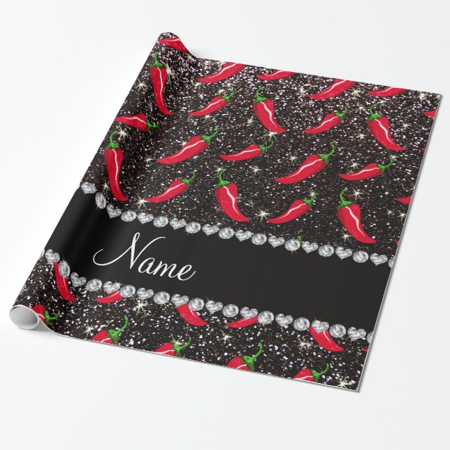 Papier Cadeau Poivre de piment noir nommé personnalisé de (Déroulé)