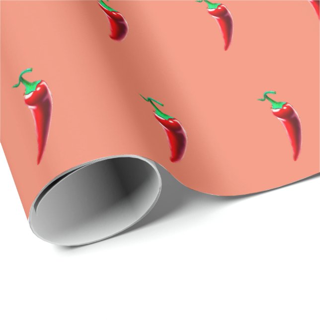 Papier Cadeau Poivre rouge chili (Coin rond)