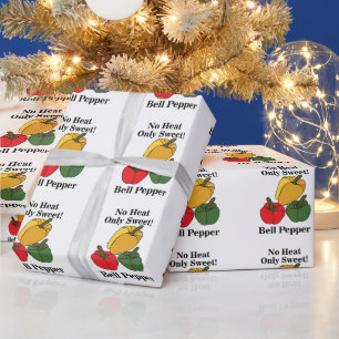 Papier Cadeau Poivron Rouge Vert Jaune Capsicum Drôle