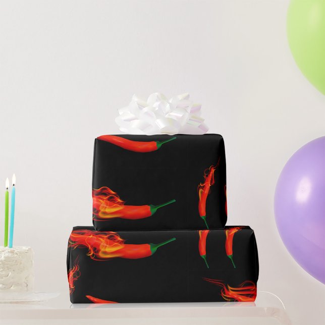 Papier Cadeau Poivrons de chili à flamme (Créateur téléchargé)