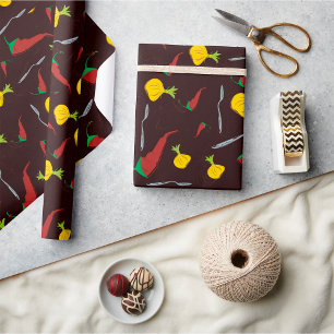 Papier Cadeau Poivrons Et Oignons