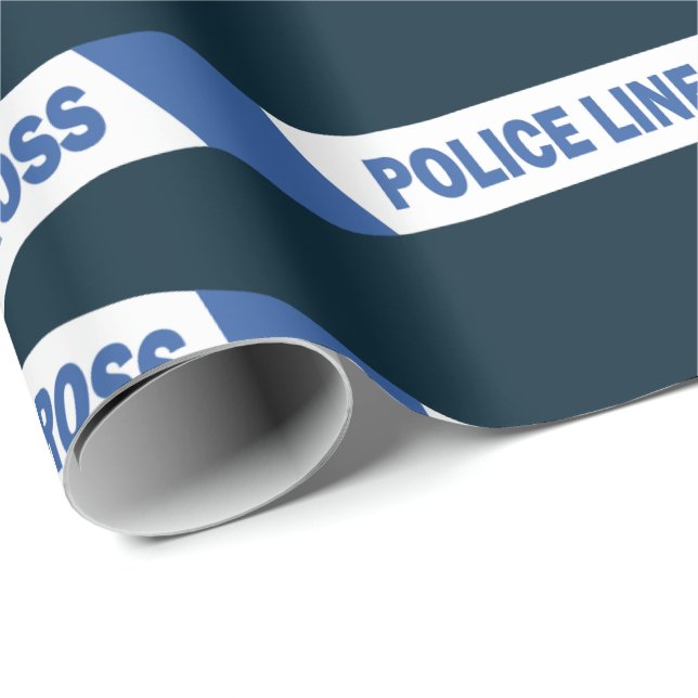 Papier Cadeau Police Officier Anniversaire Bureau de retraite Pl (Coin rond)