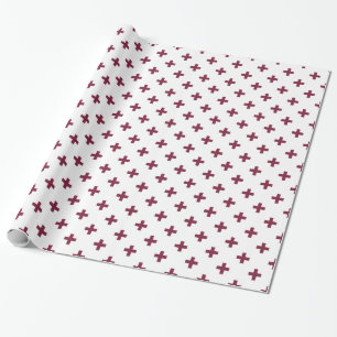 Papier Cadeau Polka de mûre croise sur blanc
