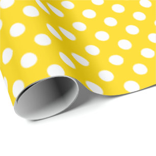 Papier Cadeau Polka Dot School Bus Jaune