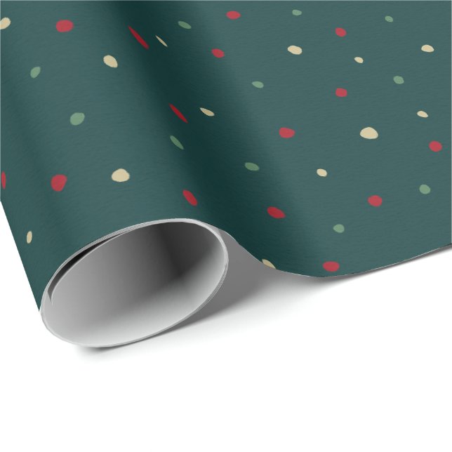 Papier Cadeau Polka Dots Holiday (Coin rond)