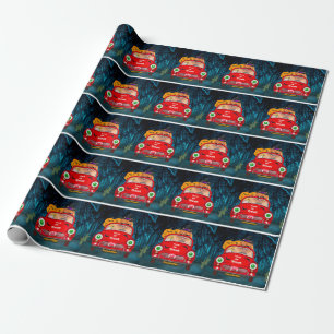 Papier Cadeau Poméranie Chien voiture voiture effrayant Hallowee