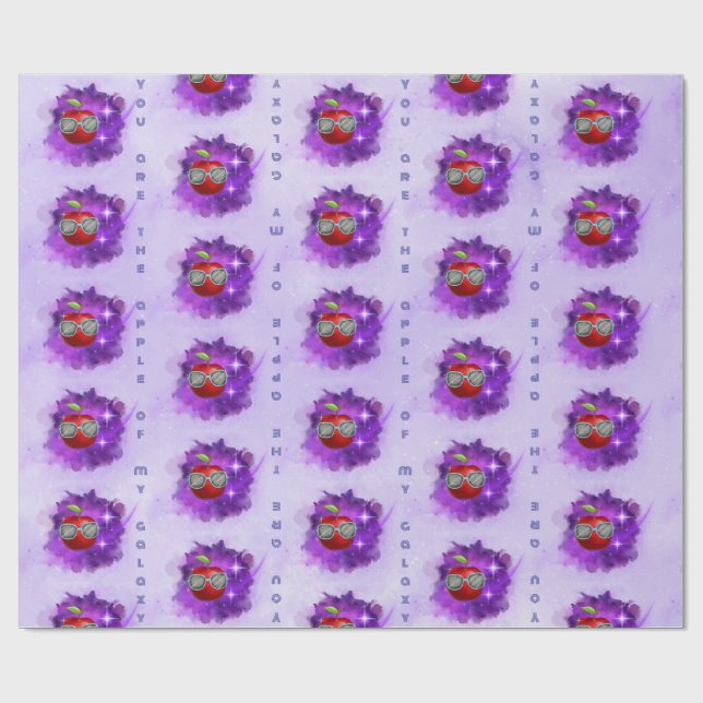 Papier Cadeau Pomme dans le papier d'enveloppement galaxy plaisa (Plat)