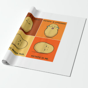 Papier Cadeau Pomme de terre Spud Racine Légumes Tater Vegan Lov