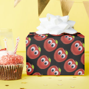 Papier Cadeau Pomme, fruit rouge aux yeux de dieu - Personnalisé