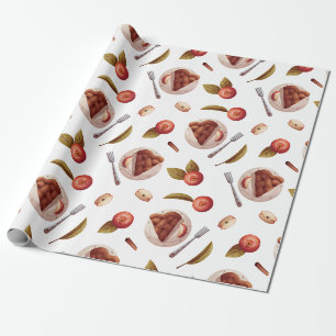 Papier Cadeau Pommes et tranches de tarte aux pommes
