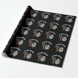 Papier Cadeau Pompe Fer amusant Exercice Pun Dark BG