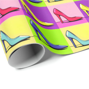 Papier Cadeau Pompes de Stiletto, haute hauteur Pop Art