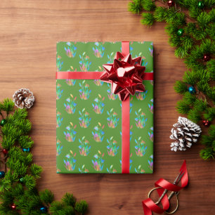 Papier Cadeau Pompes florales printanières