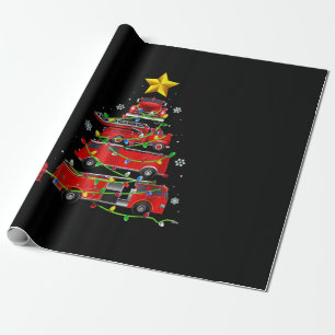 Papier Cadeau Pompier Camion Arbre de Noël Hommes Femmes