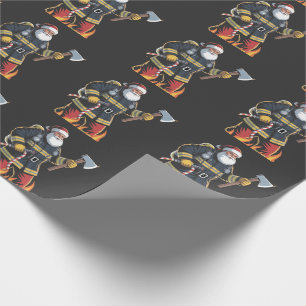 Papier Cadeau Pompier Camion de pompiers Sapin de Noël Père Noël
