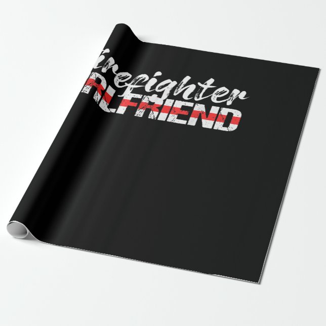 Papier Cadeau Pompier Girlfriend Mince Red Line Firewoman (Déroulé)