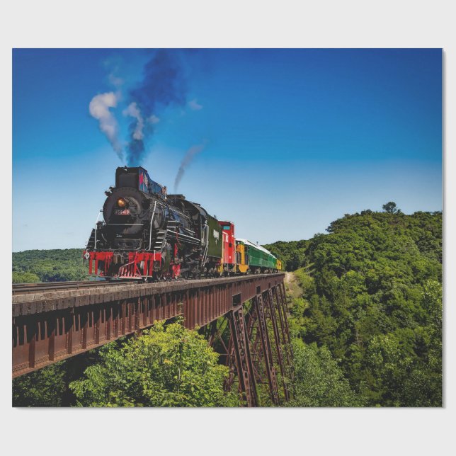 Papier Cadeau Pont ferroviaire vintage (Plat)