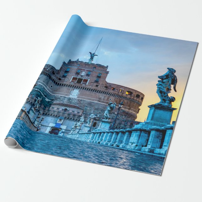 Papier Cadeau Ponte Sant'Angelo à l'aube - Rome Italie (Déroulé)
