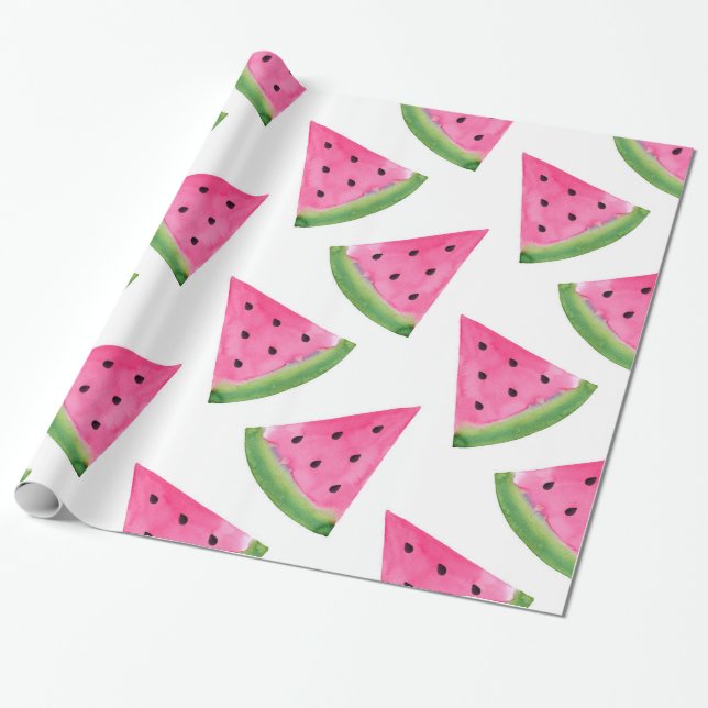 Papier Cadeau Ponts de pastèque aquarelle (Déroulé)