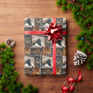 Papier Cadeau Pony et Kitten Dans la grange de Noël