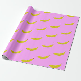 Papier Cadeau Pop Art Banana en jaune