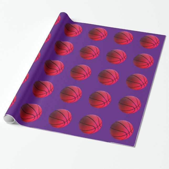 Papier Cadeau Pop de basket-ball tendance (Déroulé)