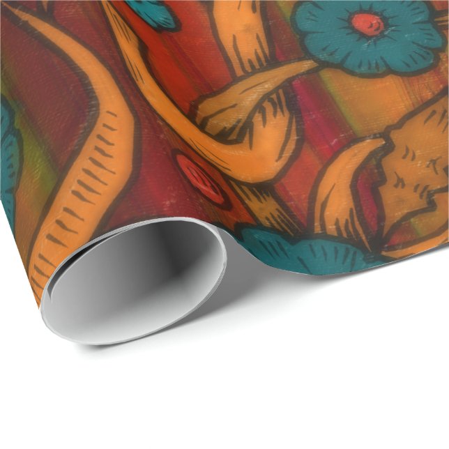 Papier Cadeau Poppy vintage (Coin rond)