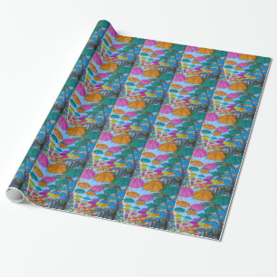 Papier Cadeau port louis le caudan parapluies casquette