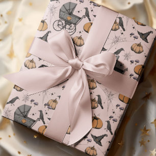 Papier Cadeau Porte-bébé rose Goth Halloween