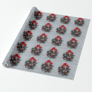 Papier Cadeau Porte de la grange de couronnes de Noël