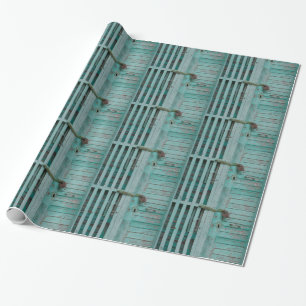 Papier Cadeau Porte Turquouise patinée