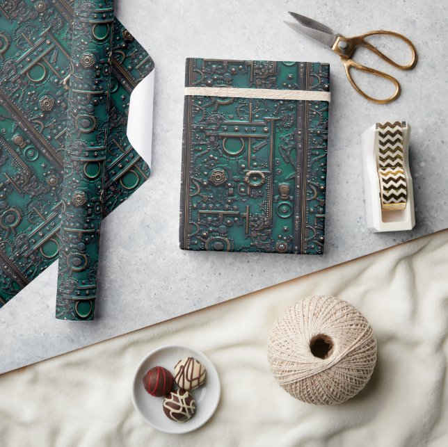 Papier Cadeau Porte victorienne Steampunk Vert émeraude (Artisanat)