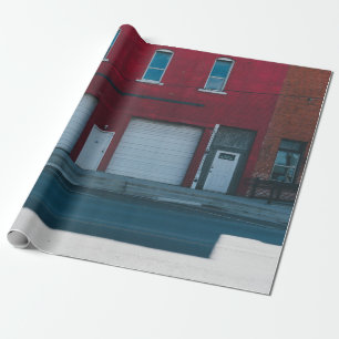 PAPIER CADEAU PORTES DE GARAGE BLANC FERMÉES EN JOURNÉE