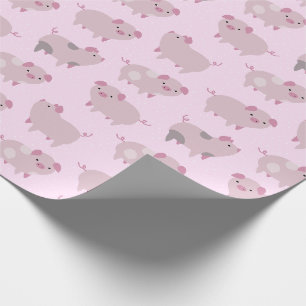 Papier Cadeau Portes et Motifs pour bébés roses mignons