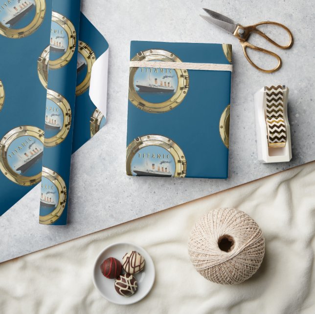 Papier Cadeau Porthol Titanic vintage (Artisanat)