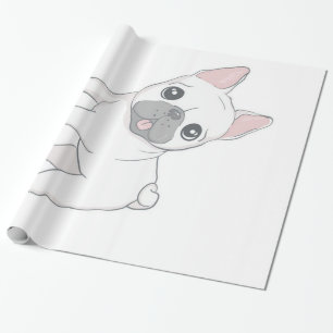 Papier Cadeau Portrait de Bulldog Français mignon AMOUREUX DES
