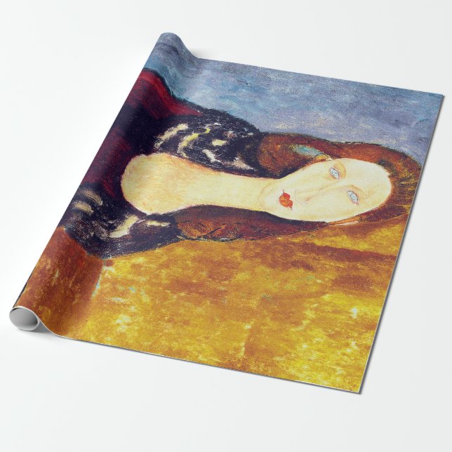 Papier Cadeau Portrait de Jeanne Hebuterne, Modigliani (Déroulé)