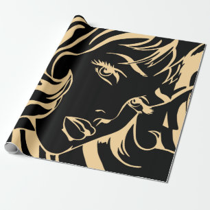 Papier Cadeau Portrait de la fille aux cheveux rejetés